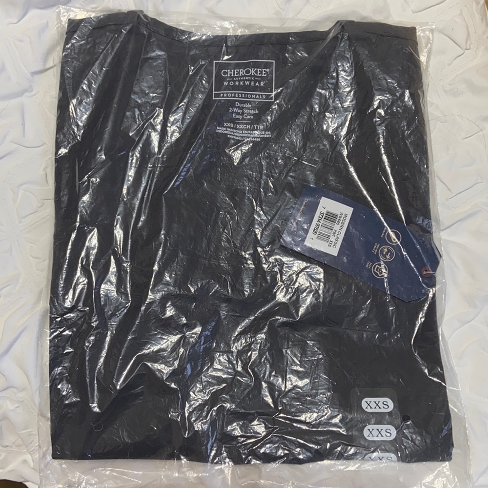 Cherokee Dark Grey V neck Scrub Top